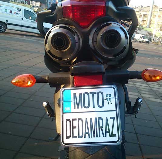 Moto Deda Mraz tablica motora